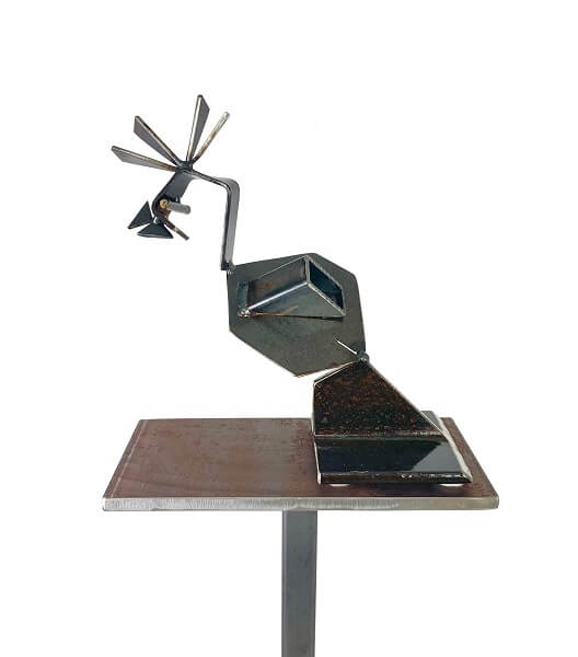 Metal sculpture of a grouse