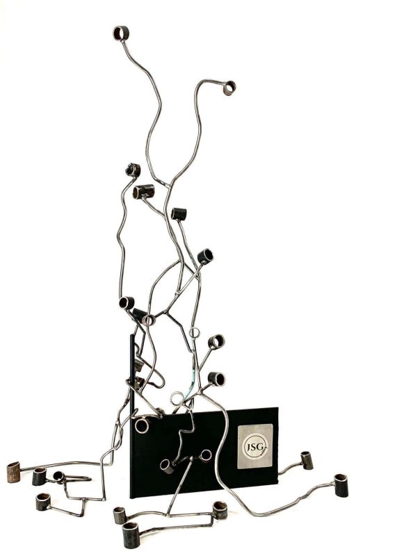 metal sculpture of spores