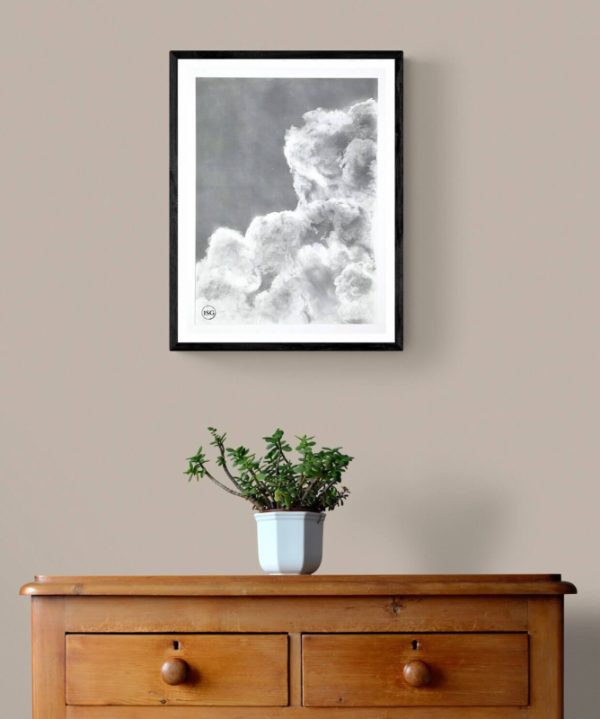 handmade charcoal drawing of clouds