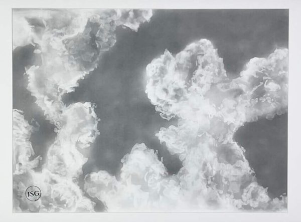 handmade charcoal drawing of clouds