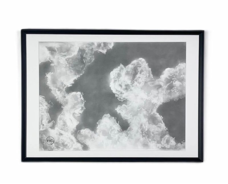 handmade charcoal drawing of clouds